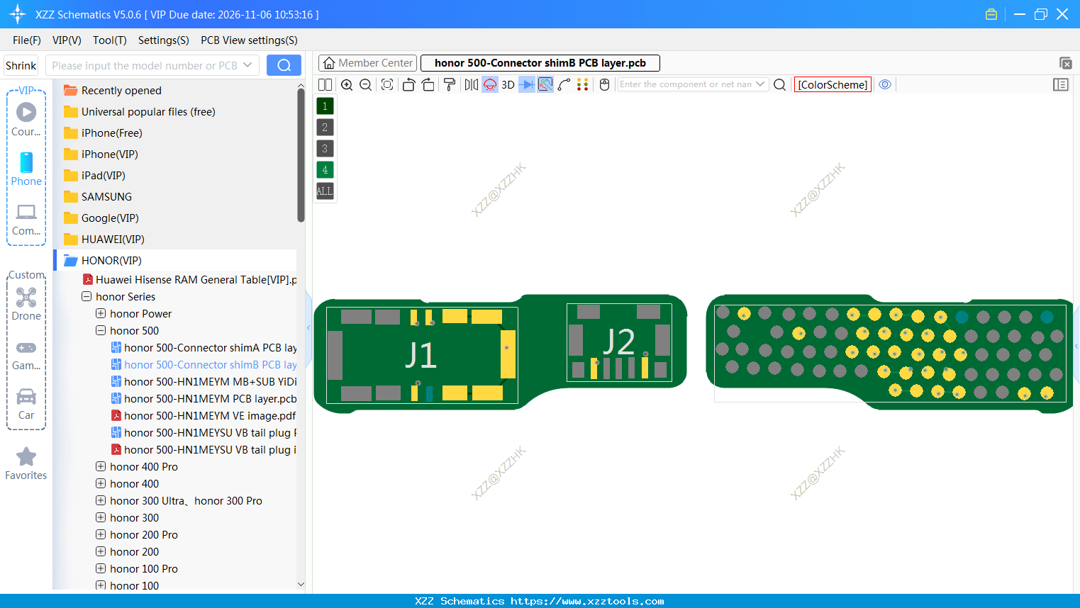 Honor 500-Connector ShimB PCB Layer
